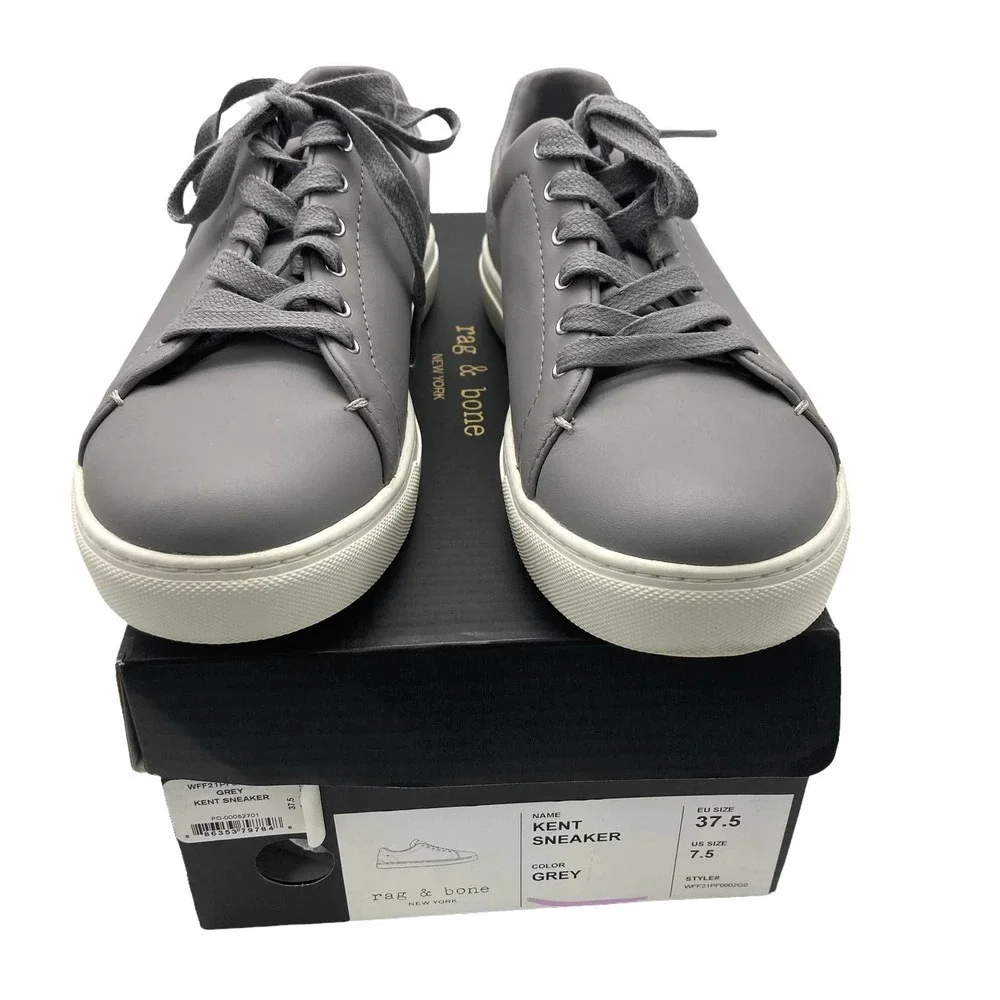 NEW RAG & BONE Kent embossed two-tone leather sneakers - Picture 7 of 7